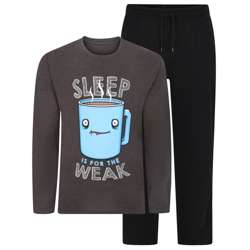 Bigdude Printed PJ Set Charcoal/Black