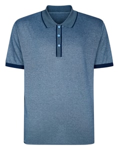 Bigdude Contrast Stripe Tipped Polo Shirt Navy/Light Blue
