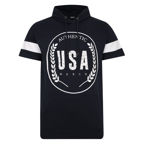 Bigdude USA Print Short Sleeve Hoody Navy