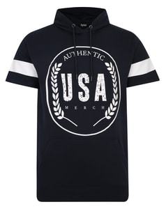Bigdude USA Print Short Sleeve Hoody Navy