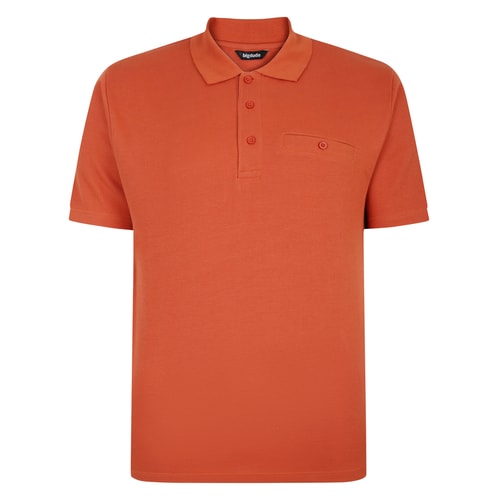 Bigdude Seersucker Polo Shirt Orange Tall