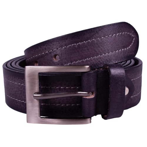 Tony Leather Belt With Contrast Stitch Black
