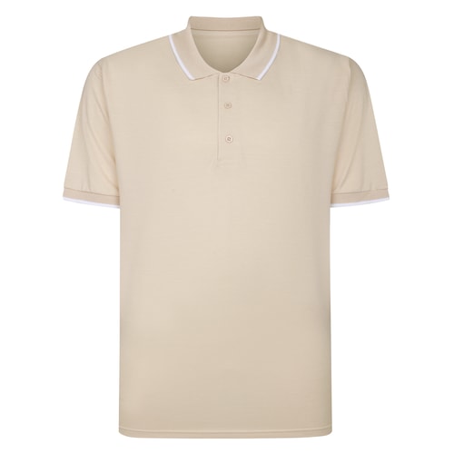 Bigdude Tipped Polo Shirt Beige Marl