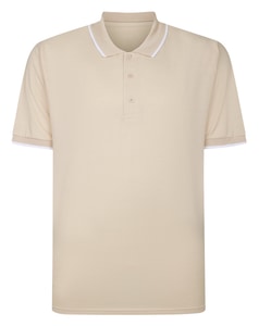 Bigdude Tipped Polo Shirt Beige Marl