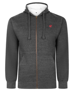 Bigdude Sherpa Lined Zip Hoody Charcoal