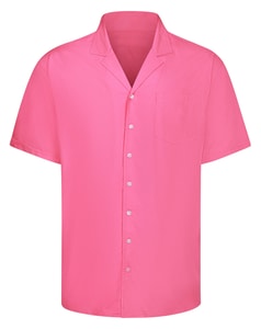 Bigdude Relaxed Collar Rayon Shirt Pink
