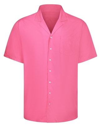 Bigdude Relaxed Collar Rayon Shirt Pink