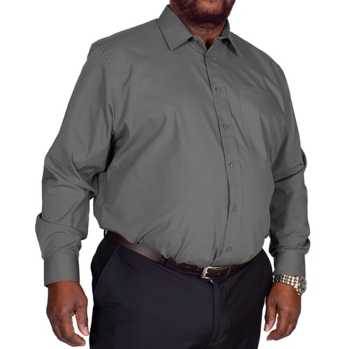 Bigdude Classic Long Sleeve Poplin Shirt Charcoal