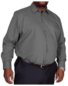 Bigdude Classic Long Sleeve Poplin Shirt Charcoal
