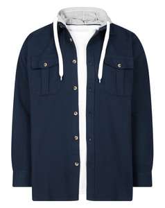 Bigdude Hooded Flannel Shirt Navy