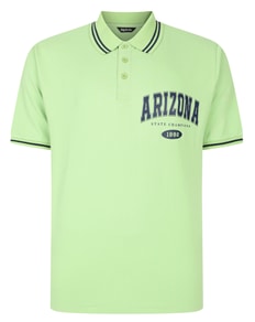 Bigdude Pique Polo With Print Lime Green