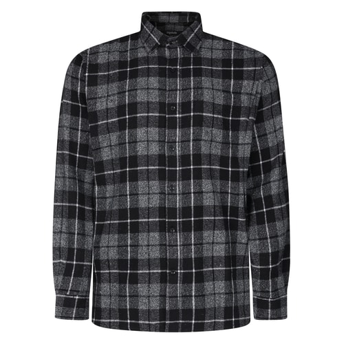 Bigdude Checked Flannel Long Sleeve Shirt Black