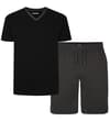 VNeck PJ Set Black/Charcoal