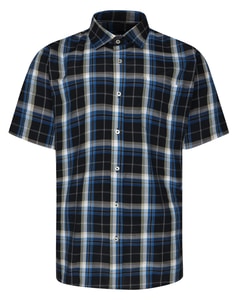 Bigdude Short Sleeve Check Shirt Black
