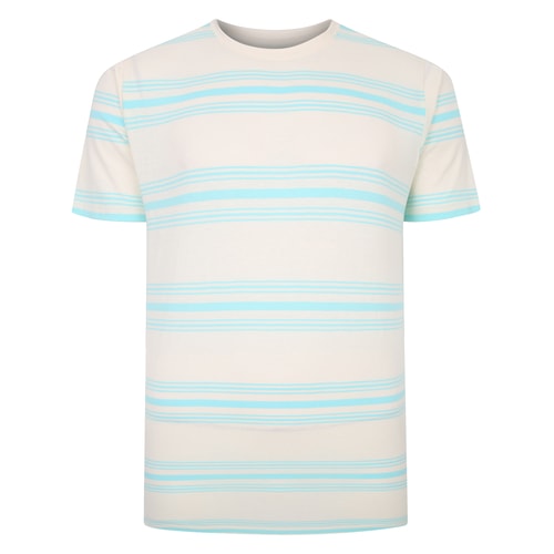 Bigdude Pure Cotton Striped T-Shirt Cream