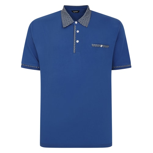 Bigdude Designer Collar Polo Deep Blue