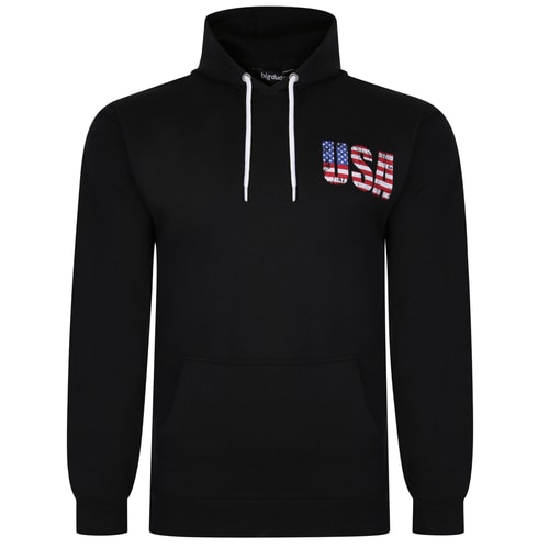 Bigdude USA Print Hoody Black Tall