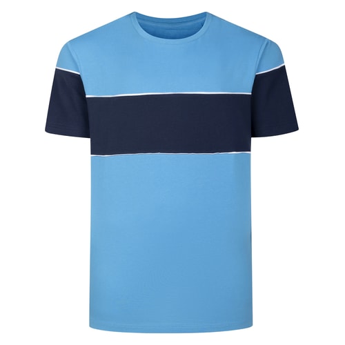 Bigdude Colour Block T-Shirt Bright Blue/Navy Tall