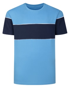 Bigdude Colour Block T-Shirt Bright Blue/Navy Tall