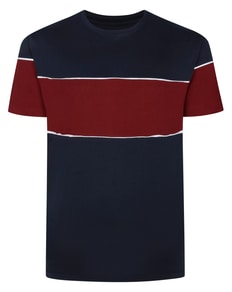 Bigdude Colour Block T-Shirt Navy/Burgundy