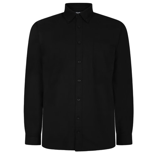 Bigdude Button Down Oxford Long Sleeve Shirt Black