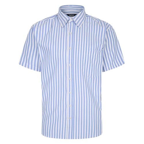 Bigdude Short Sleeve Striped Summer Shirt Blue