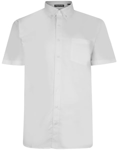 Bigdude Oxford Short Sleeve Shirt White Tall