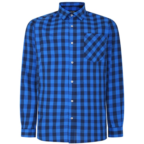 Bigdude Gingham Long Sleeve Shirt Blue