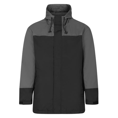 Bigdude Contrast Panel Showerproof Hooded Jacket Charcoal/Black