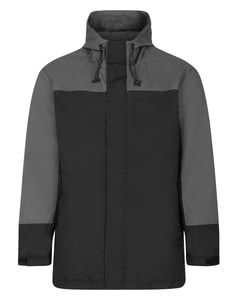 Bigdude Contrast Panel Showerproof Hooded Jacket Charcoal/Black