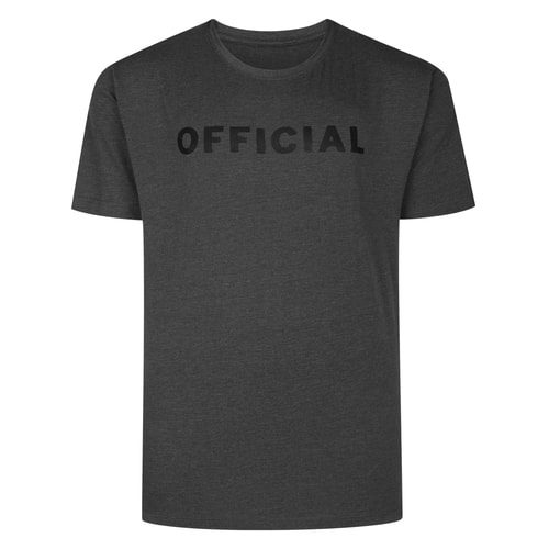 Bigdude Official Print Short Sleeve T-Shirt Charcoal