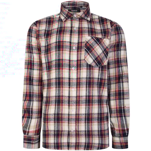 Bigdude Long Sleeve Flannel Shirt Navy Tall