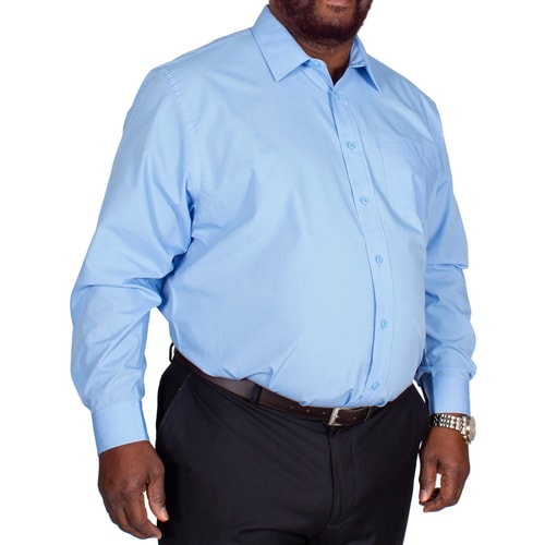 Bigdude Classic Long Sleeve Poplin Shirt Light Blue Tall