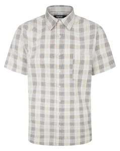 Bigdude Lightweight Short Sleeve Checked Shirt Yellow Tall
