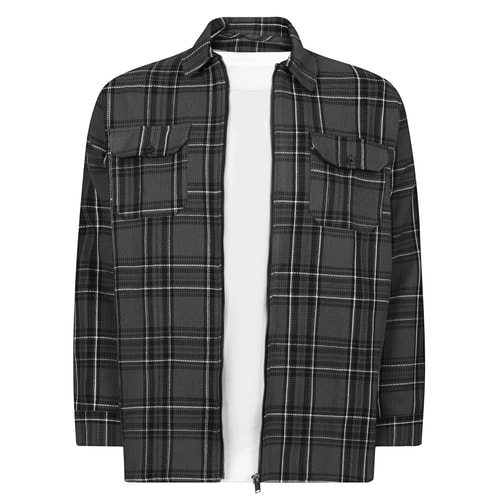 Bigdude Zipped Overshirt Charcoal