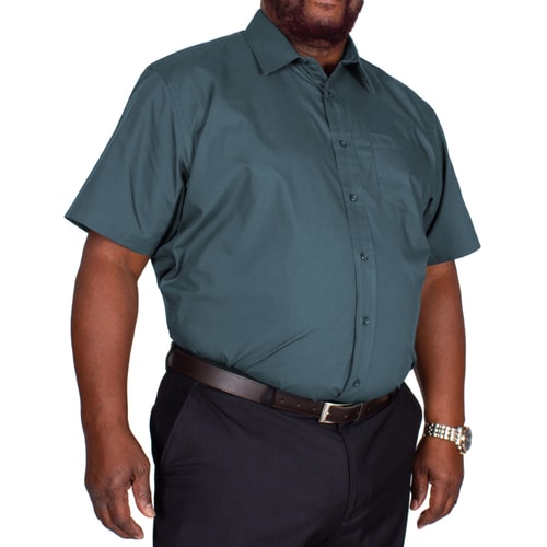 Bigdude Classic Short Sleeve Poplin Shirt Petrol Tall
