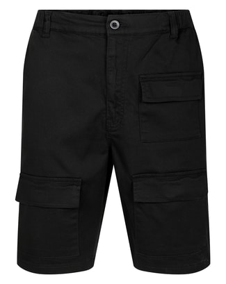 Bigdude Elasticated Waist Stretch Utility Shorts Black