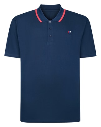 Bigdude Chunky Tipped Polo Shirt Navy Tall
