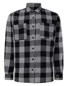 Bigdude Checked Waffle Shirt Black/White