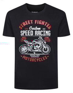 Bigdude Speed Racing Print T-Shirt Black Tall