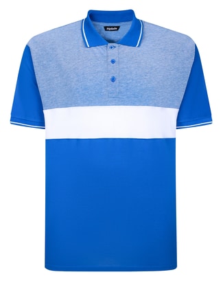 Bigdude Dobby Colour Block Polo Shirt Royal Blue