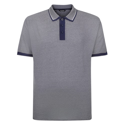 Bigdude Pure Cotton Jacquard Polo Shirt Midnight Blue