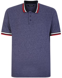Bigdude Two Tone Contrast Polo Shirt Navy