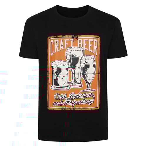 Bigdude Craft Beer Print T-Shirt Black Tall