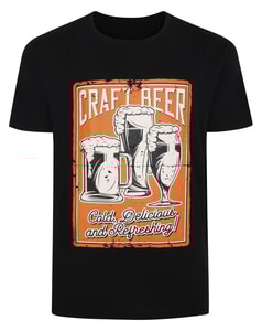 Bigdude Craft Beer Print T-Shirt Black Tall