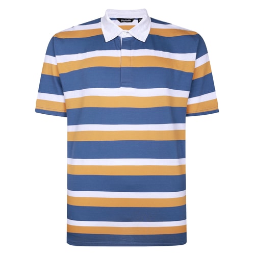 Bigdude Striped Rugby Polo Mustard