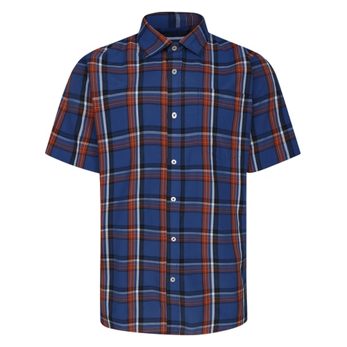 Bigdude Short Sleeve Check Shirt Blue