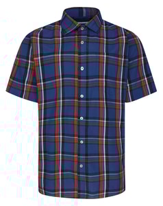 Bigdude Short Sleeve Check Shirt Blue