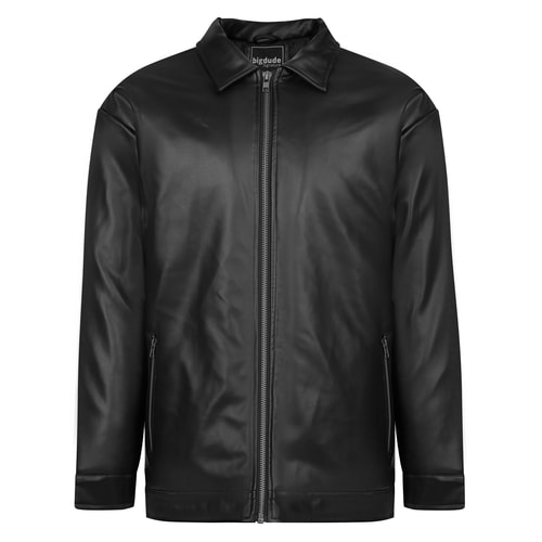Bigdude PU Bomber Jacket Black