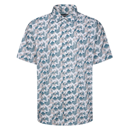 Bigdude Geometric Short Sleeve Shirt Grey